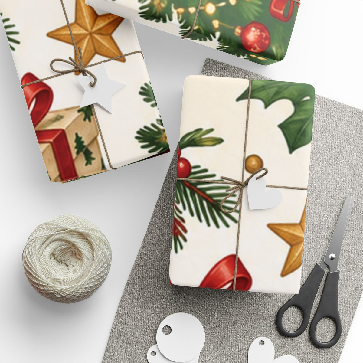 Christmas Pattern Wrapping Paper — Gingerbread, Ornaments & Holiday Gifts