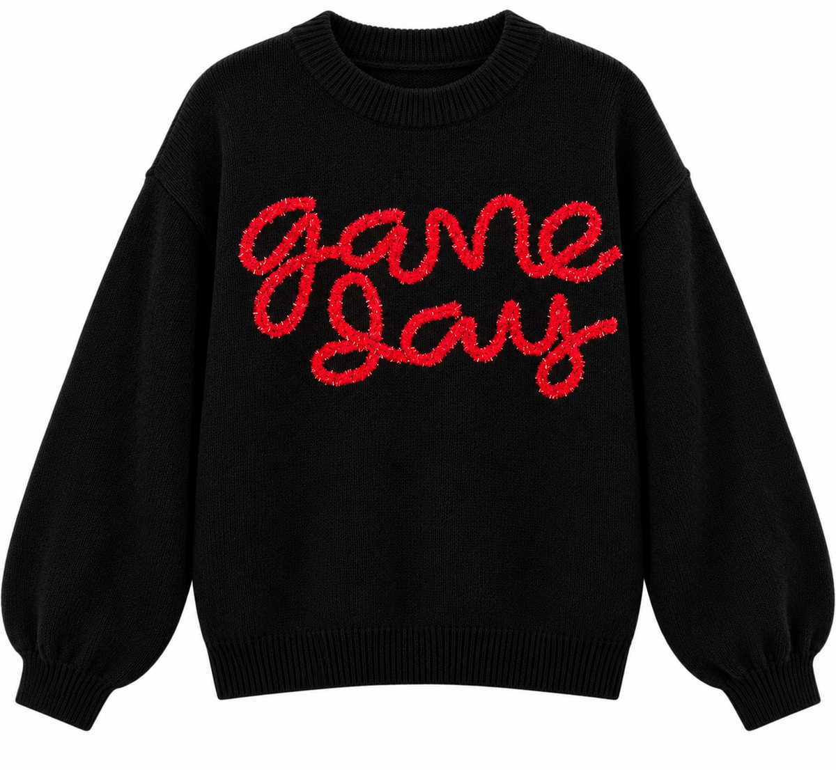 Game Day Chic Oversized Knit Sweater