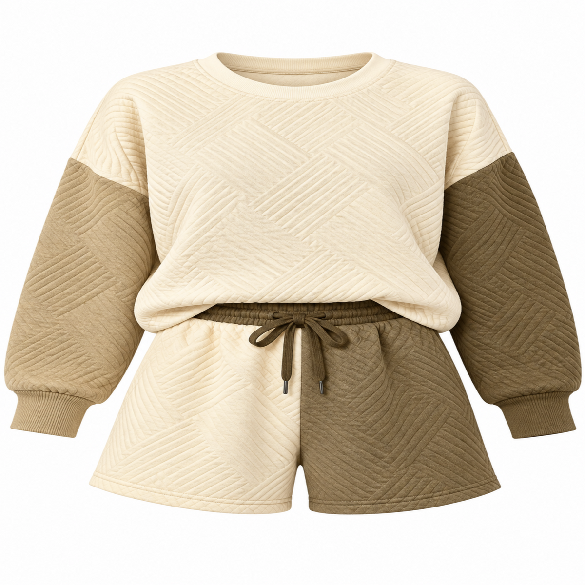 Cozy Contrast Colorblock Textured Lounge Set