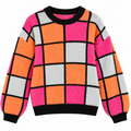 Color Pop Checkered Knit Sweater