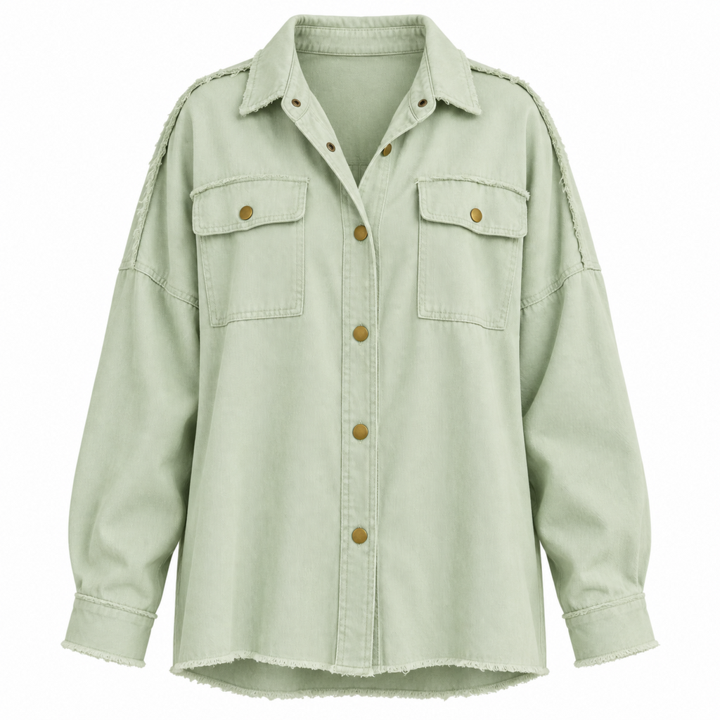 Rock & Roll Oversized Distressed Shacket
