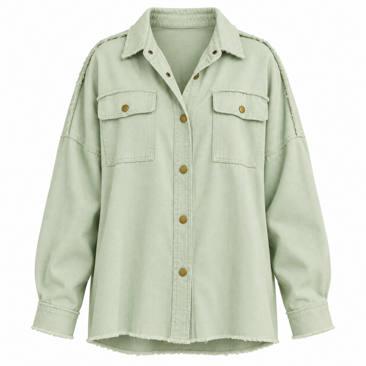 Rock & Roll Oversized Distressed Shacket