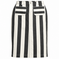 Main Character Striped Denim Midi Skirt