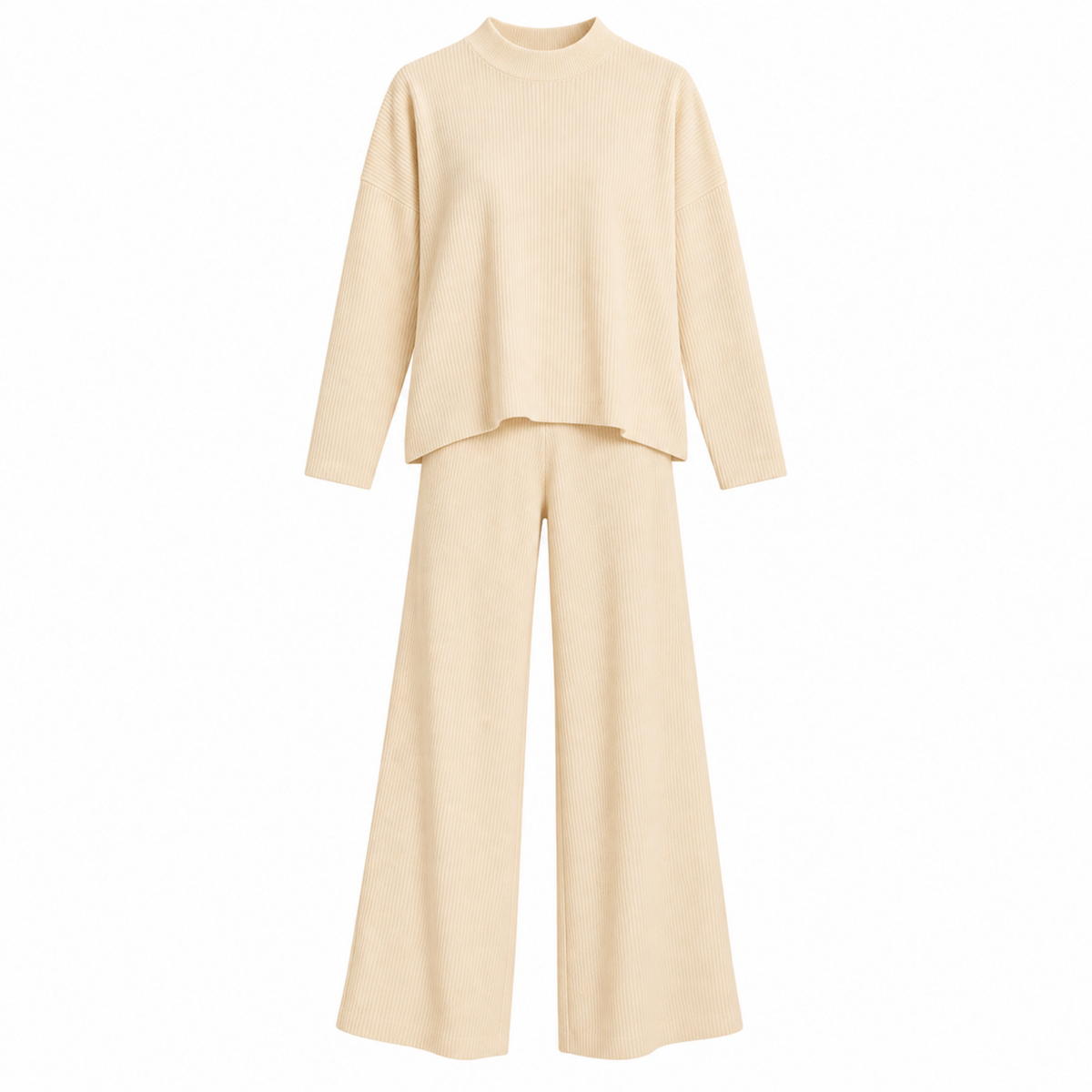 Cozy Luxe Ribbed Wide-Leg Lounge Set